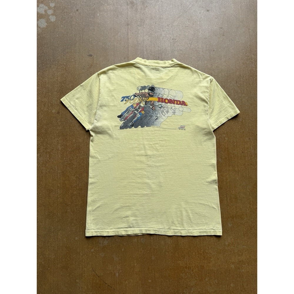 VTG 70s Hondaline American Honda CB750 Motorcycle Promo Racing Biker T-Shirt (L)